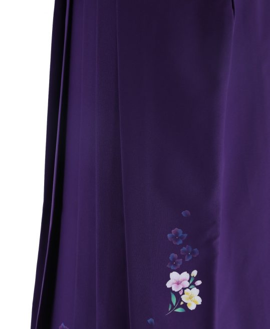 卒業式袴単品レンタル[友禅]紫に花模様[身長158-162cm]No.320
